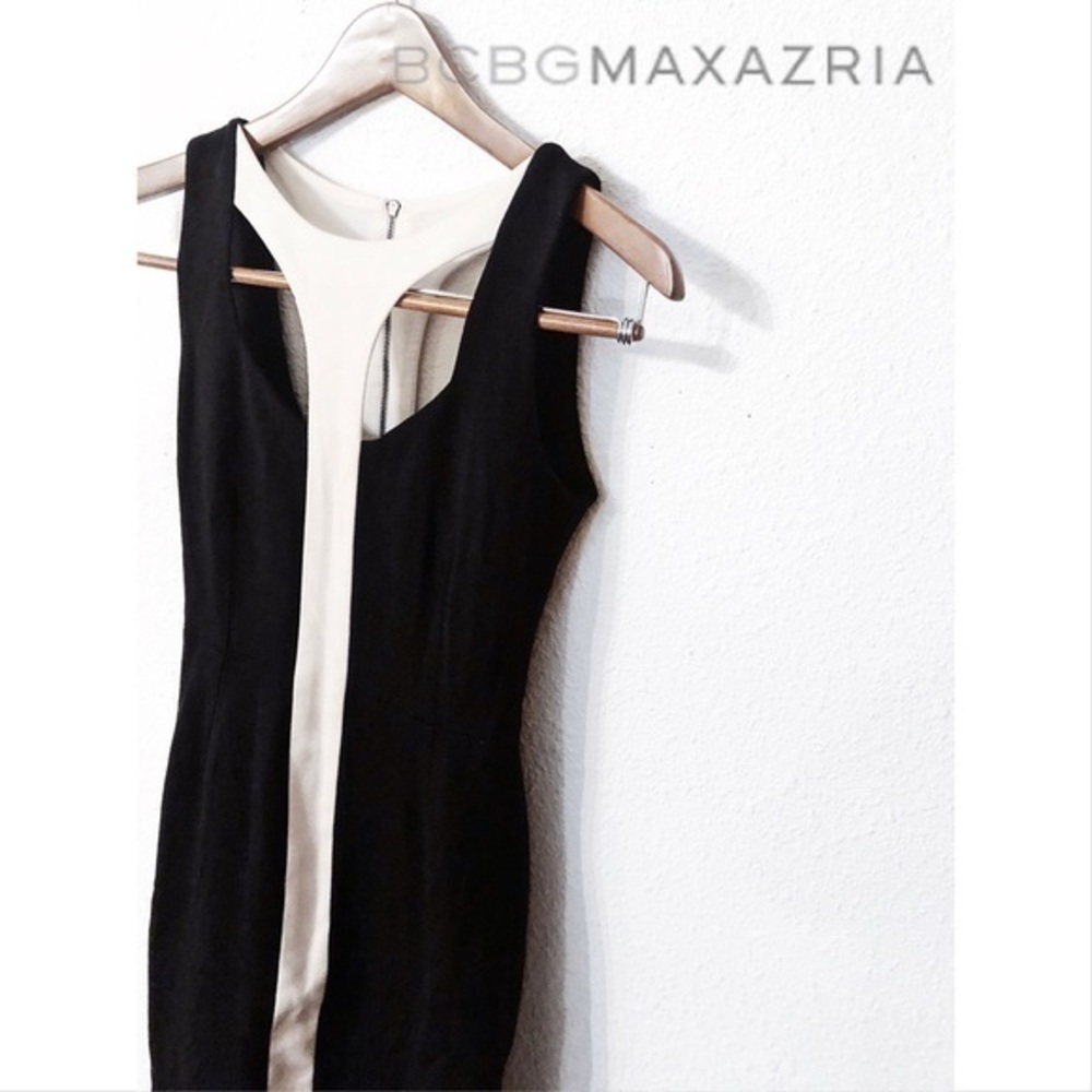 BCBGMaxAzria embellished color block dress